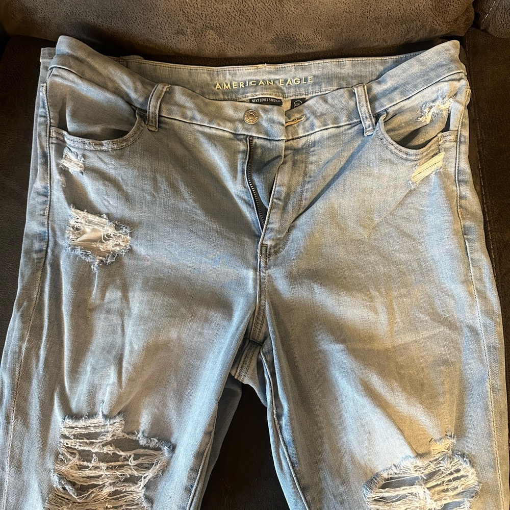 American Eagle Outfitters Blue Boyfriend Jeans Distressed